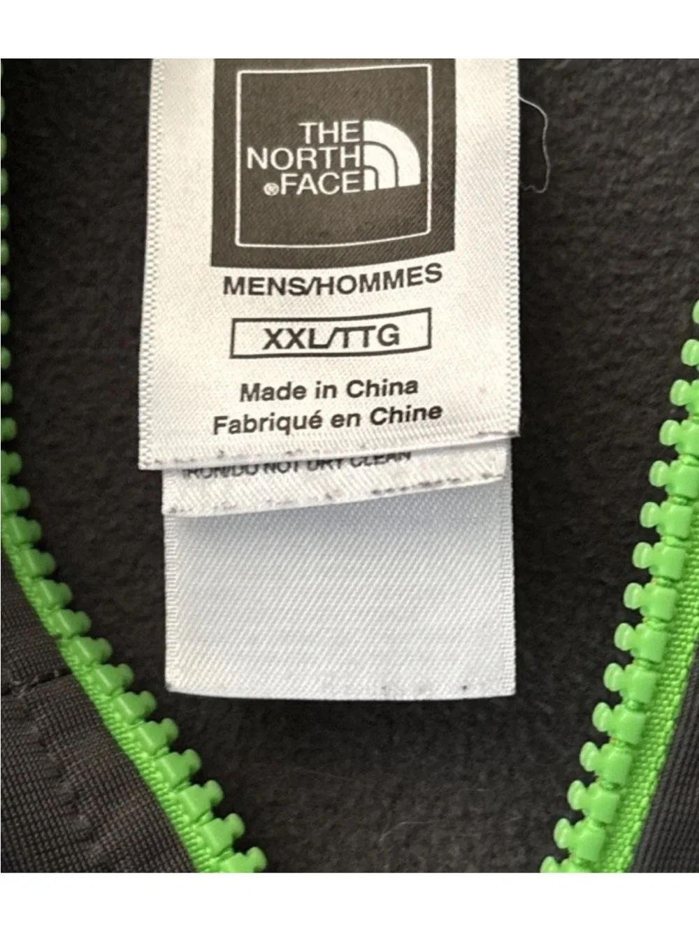 The North Face Men's XXL Full Zip Hoodie Black/Gray/Green Hooded Knit Polyester